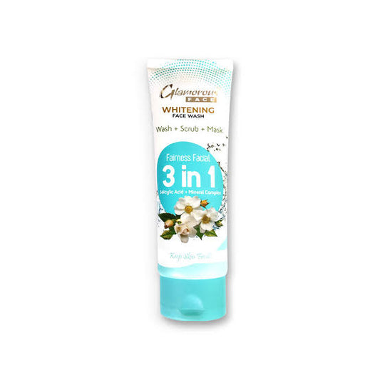 Glamorous Face Wash + Scrub +Mask Whitening 3 In 1 Face Wash 100gm