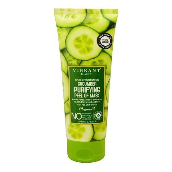 Vibrant Beauty Brightening Cucumber Peel Off Face Mask, For All Skin Types, 200ml