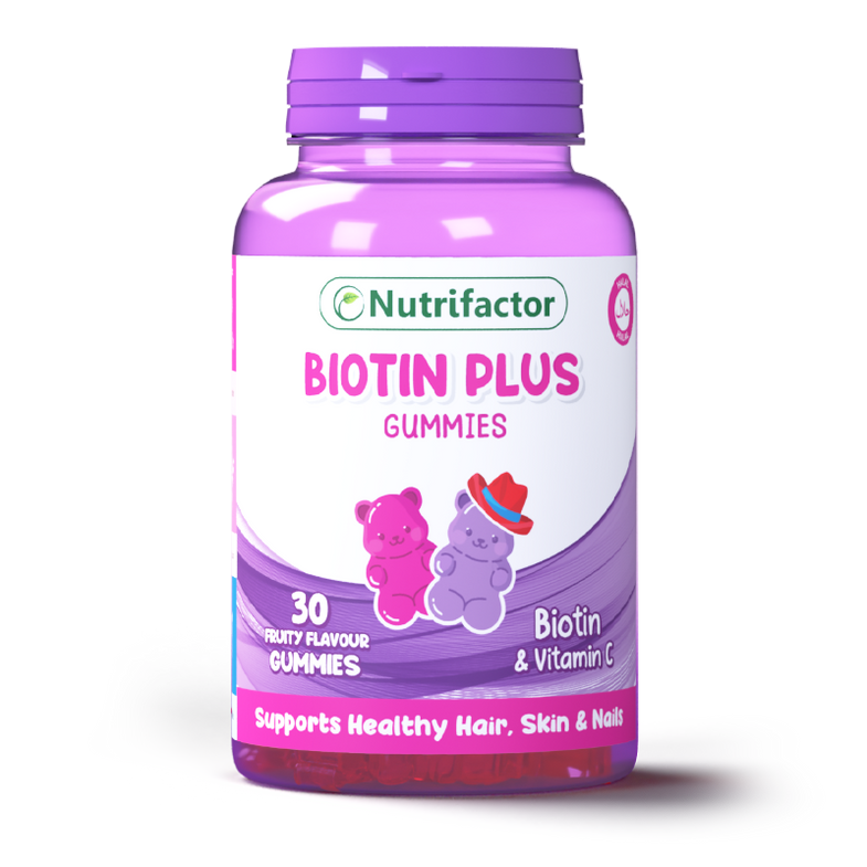 Nutrifactor Biotin plus Biotin&VitaminC Gummies For Healthy Hair,Skin,Nails 30Gummies