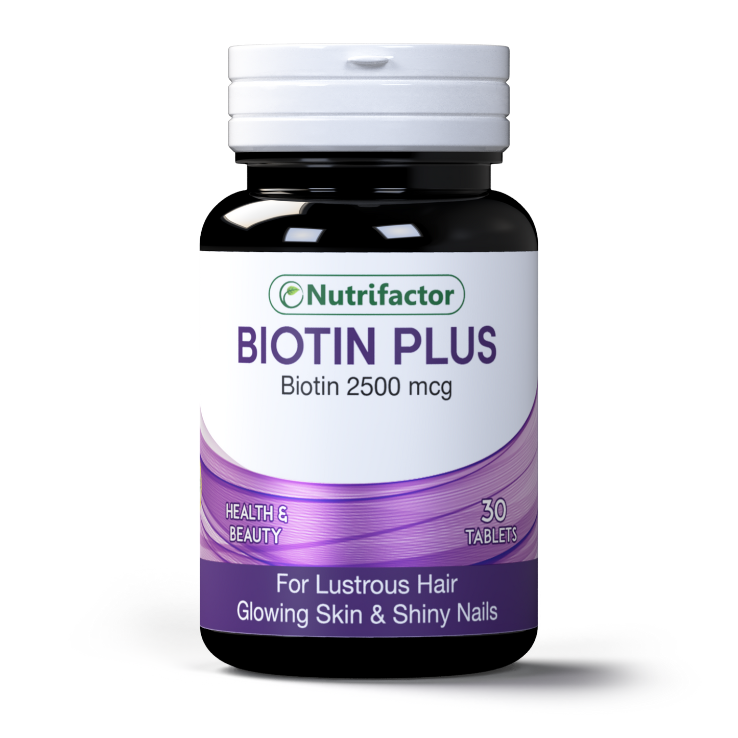 Nutrifactor Biotin plus Biotin 2500mcg for lustrous Hair Glowing Skin&Shiny Nails 30tablets