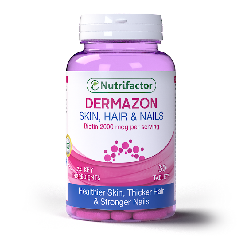 Nutrifactor DermaZon Skin,Hair&Nails Biotin2000mcg for Healthy Skin,Hair,Nails 30tablets
