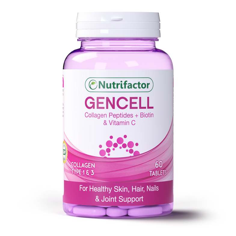 Nutrifactor Gencell collagen peptides+Biotin & vitaminC 60tablets for healthy skin,Hair,Nails,Joint
