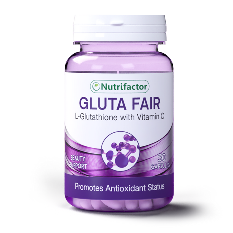 Nutrifactor Gluta Fair L-Glutathione VitaminC promotes AntiOxidant Status 30capsules