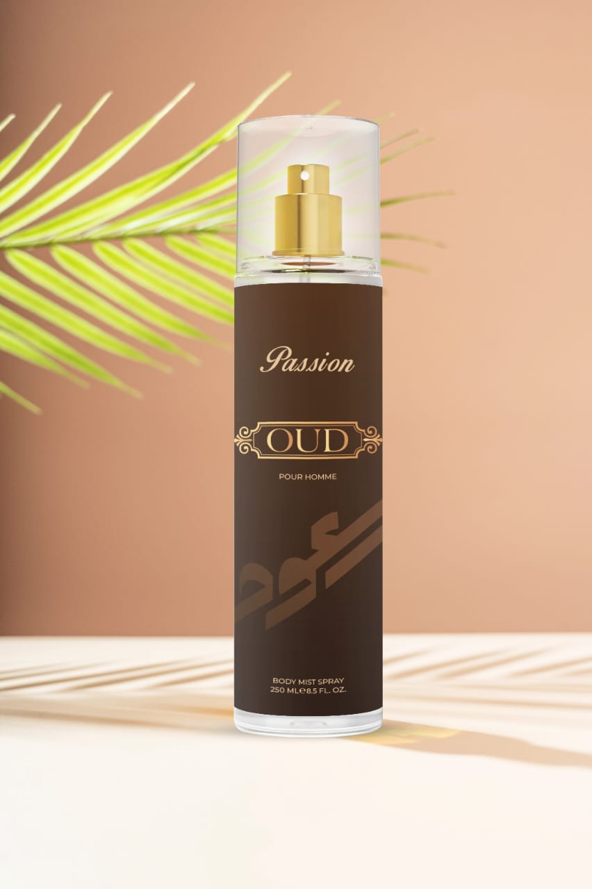 Passion OUD perfumed body mist spray 250ml pour homme