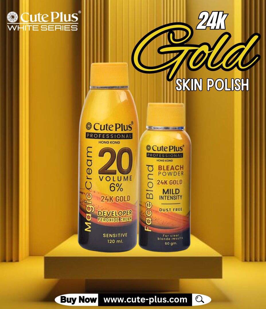 Cute Plus 24K Gold Bleach 20Vol 120ml + powder 60gm