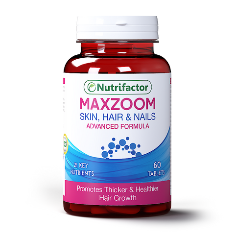 Nutrifactor MaxZoom Skin,Hair,Nails promotes thicker&healthier Hair Growth 60Tablets