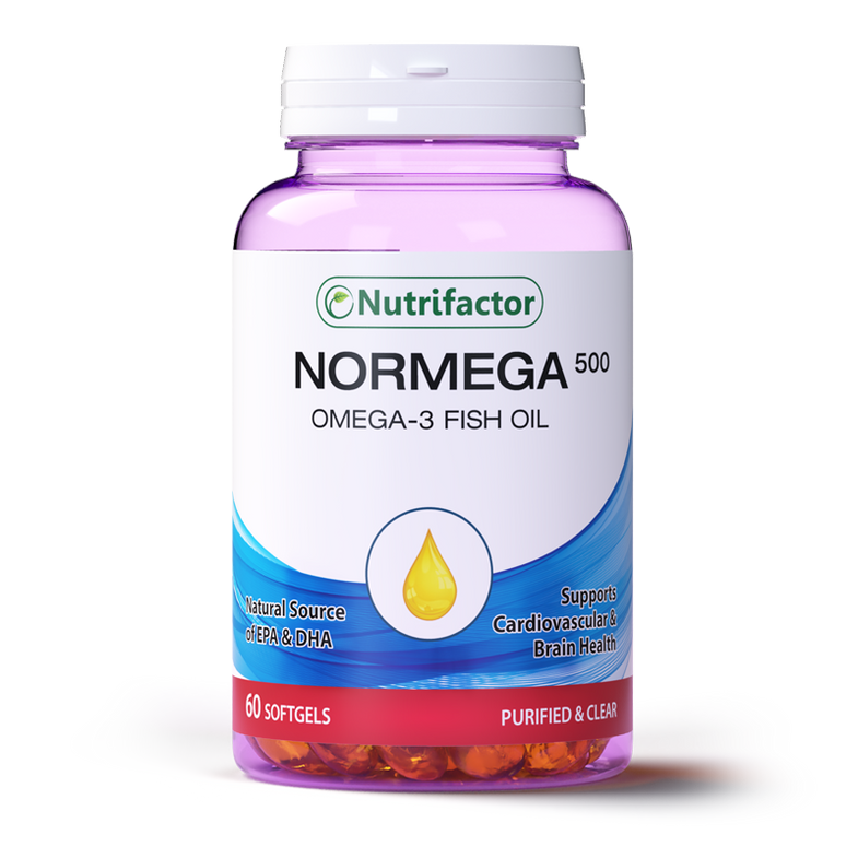 Nutrifactor Normega 500 fish oil supports Cardiovascular&BrainHealth 60SoftGels