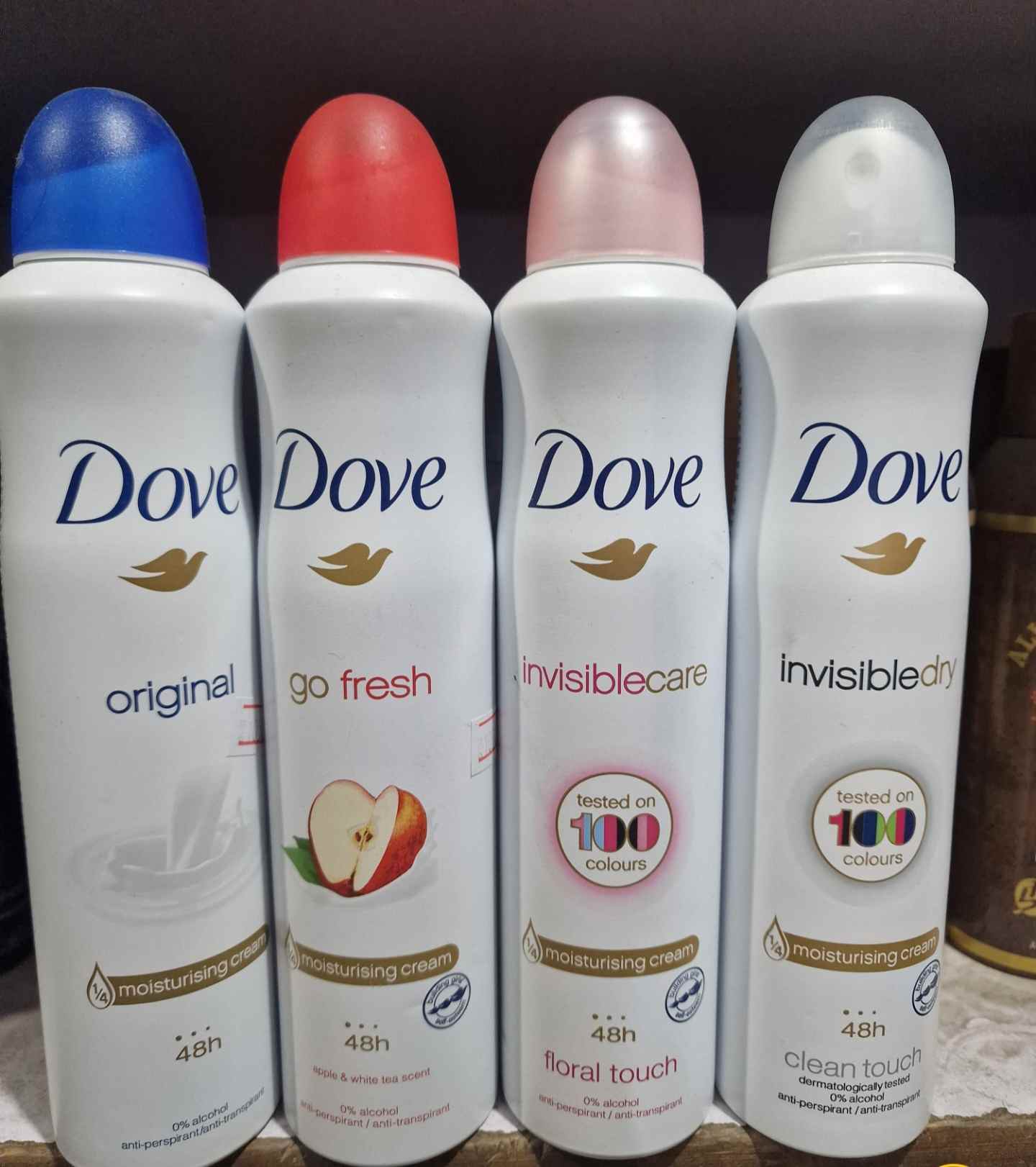 Dove body sprays 250ml