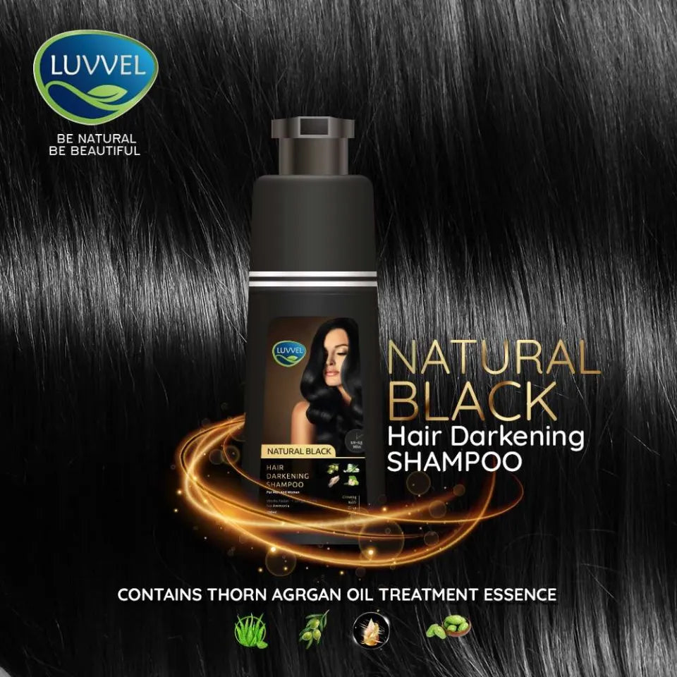 Luvvel hair color shampoo natural Black 200ml