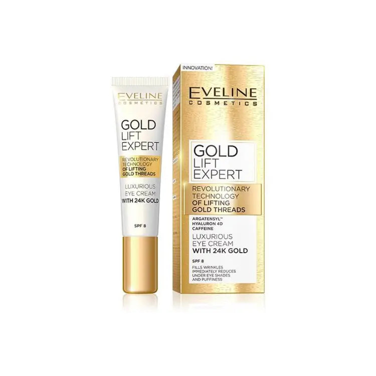 Eveline Gold Lift Expert Eye Cream 15ml for Wrinkles,puffiness,dark circles 15ml