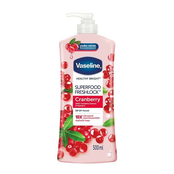 Vaseline Healthy Bright Superfood Freshlock Cranberry serum Body Lotion 500 Ml