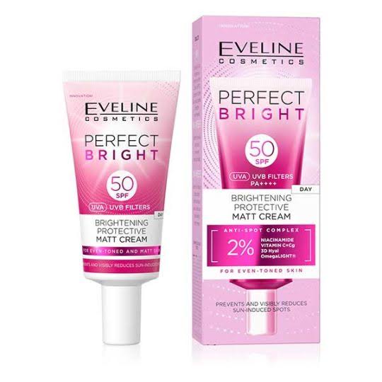 Eveline Perfect Bright Sunblock Brightening Protective Matt Cream 30ML SPF 50