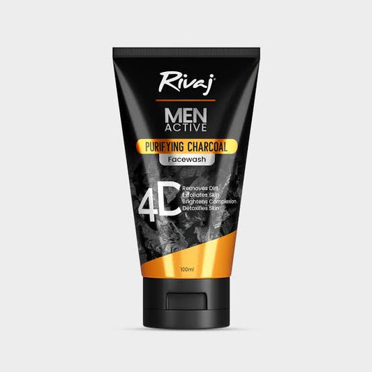 Rivaj 4D Men Active purifying charcoal Face wash (100ml)