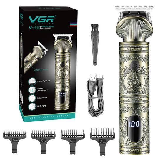 VGR V-962 Metal Professional Hair Beard Clipper For Men Grooming Rechargeable Hair Trimmer Electric Hair Cutting Machine