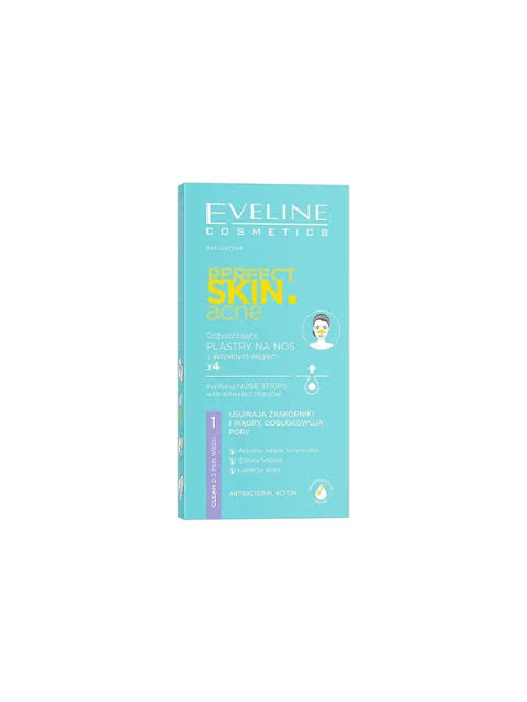Eveline perfect skin acne cleansing nose strips ×4pcs