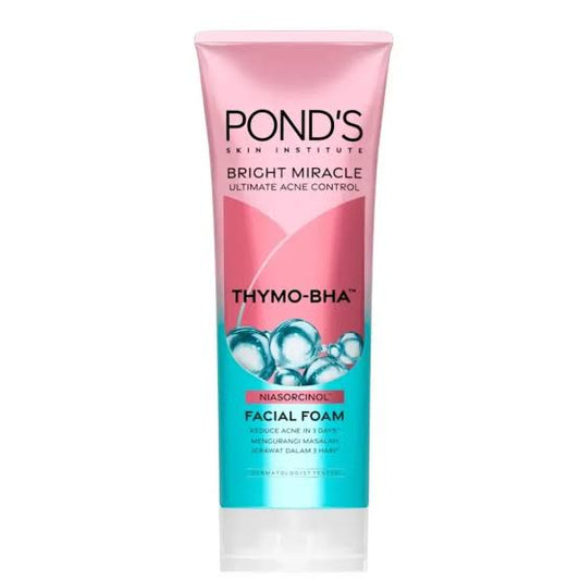 Ponds Bright Miracle Ultimate Acne Solution THYMO-BHA Facial Foam 100 Gm