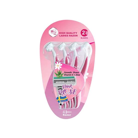 Rivaj ladies pink rose pack of 4 razors