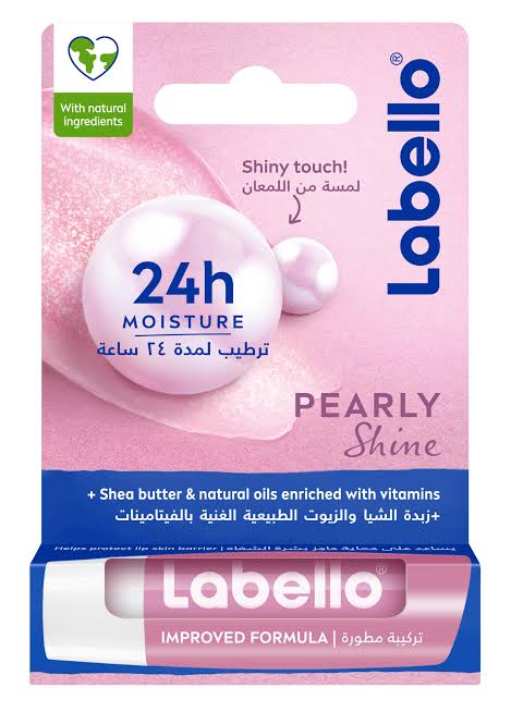LABELLO Lip Balm, Moisturising Lip Care, Pearly Shine, 4.8g