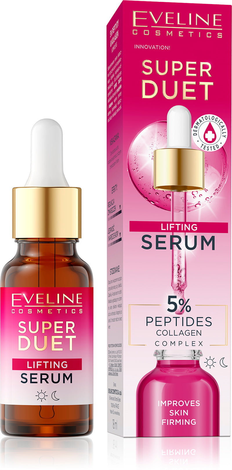 Eveline Super Duet Lifting face Serum - 5% Peptides & Collagen Complex 18ml