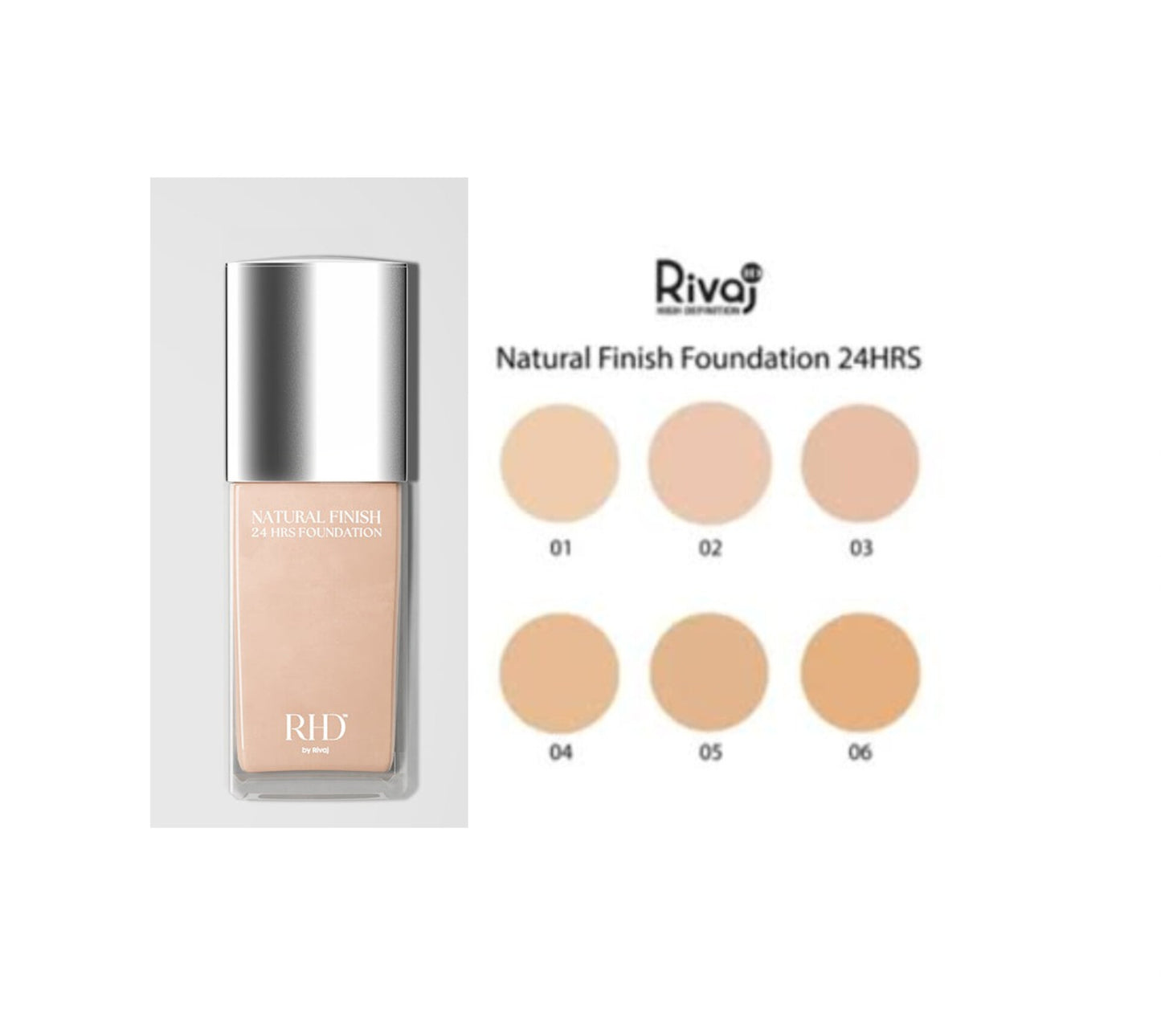 Rivaj HD Natural Finish 24 Hrs Foundation β 30ml