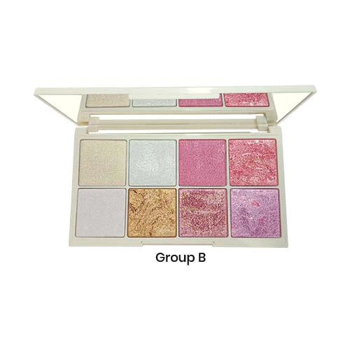 Glamorous 8 colors baked blusher & highlighter kit 02 B