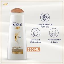 Dove Nourishing Oil Care Shampoo 360ml for frizzy,dry hair
