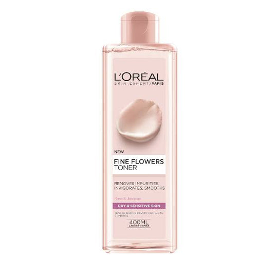 LOREAL FINE FLOWERS CLEAN TONER Rose&Jasmine dry sensitive skin 400 ML