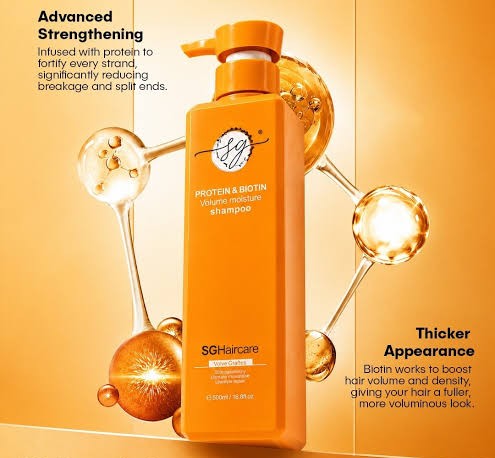 SG Protein & Biotin Shampoo 500ml β Volume & Moisture Boost | For All Hair Types