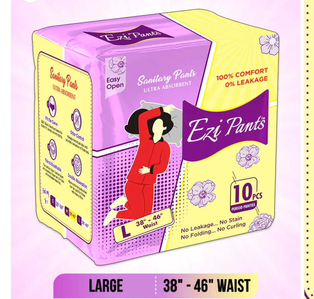 Easy eazi Ezi-Pants Sanitary Pants Ultra Absorbent Protection upto 12 hours 10pcs