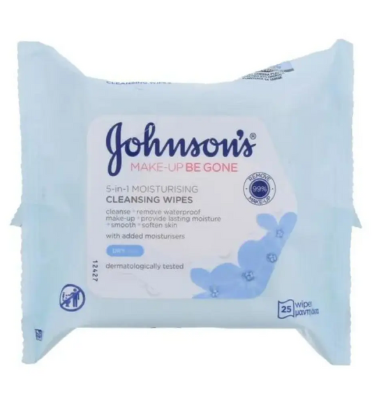 Johnsons makeup cleansing wipes 25pcs dry skin medicated