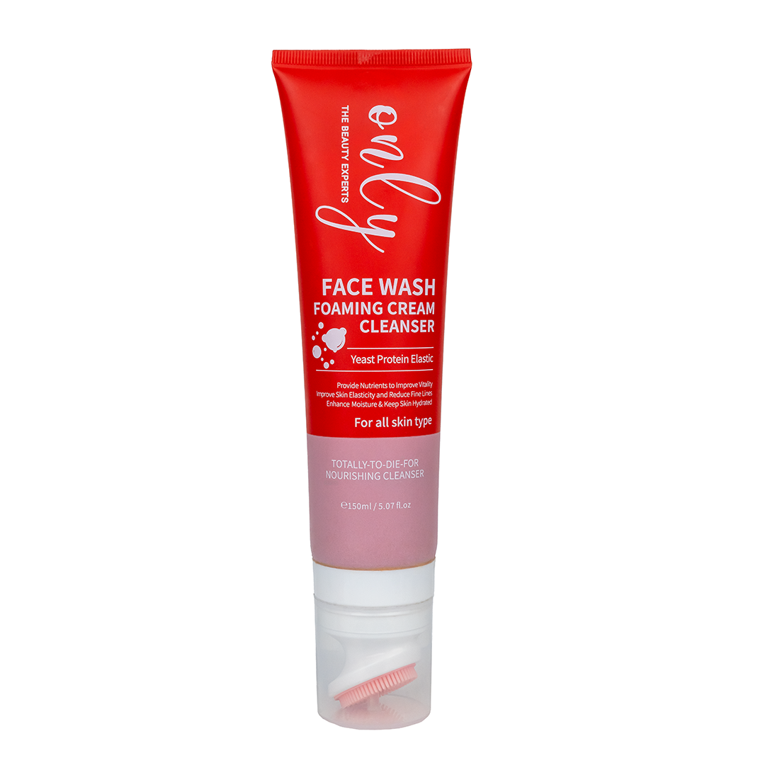 OnlyAura face wash foaming cream cleanser yeast protein elastic improve skin elasticity 150ml