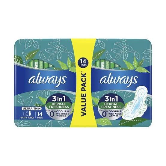 ALWAYS 3 IN 1 HERBAL FRESHNESS (14 PADS)