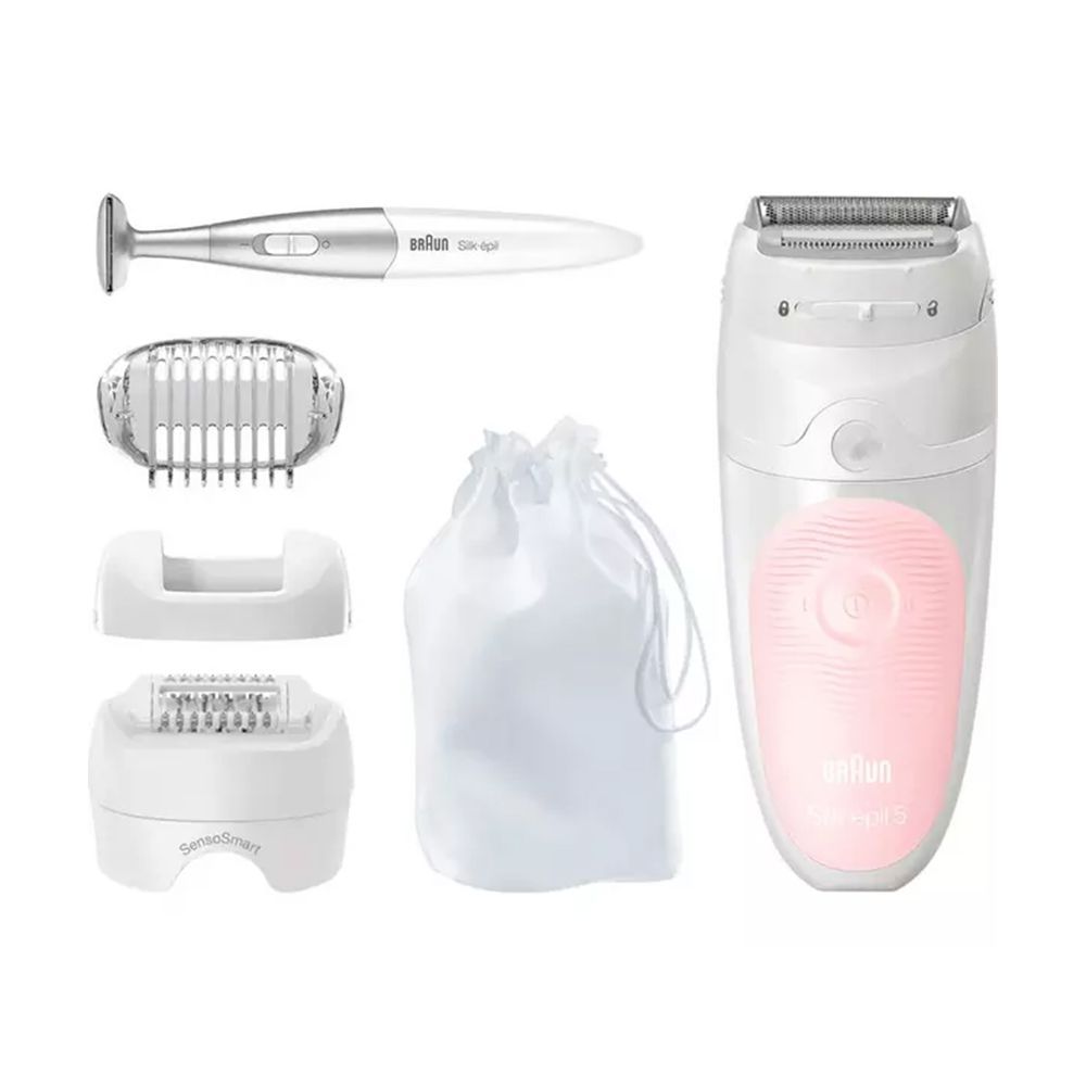 Braun Silk Epil 5 Legs & Body Epilator, White/Pink, SES-5820 with 1 year warranty