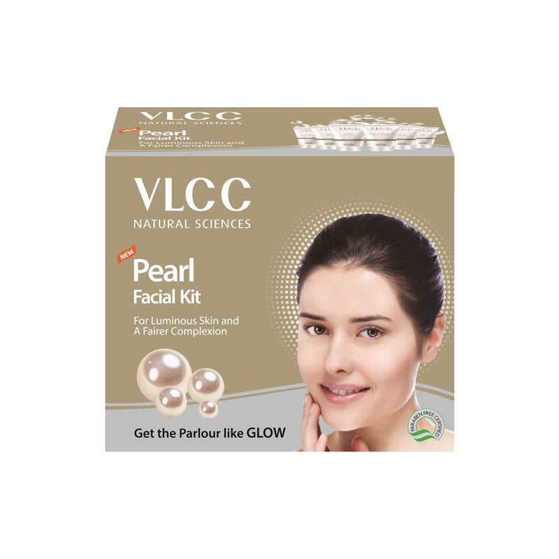 VLCC Pearl Single Facial Kit 6steps ingredients Pearl Bhasma,
Aloe Vera,Sandalwood,Turmeric