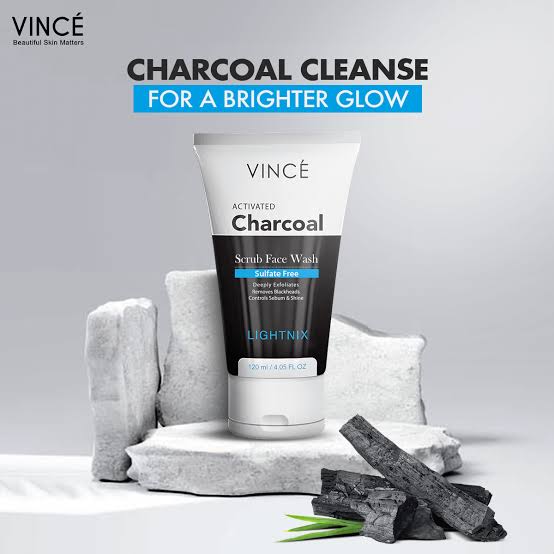 Vince charcoal scrub face wash 120ml