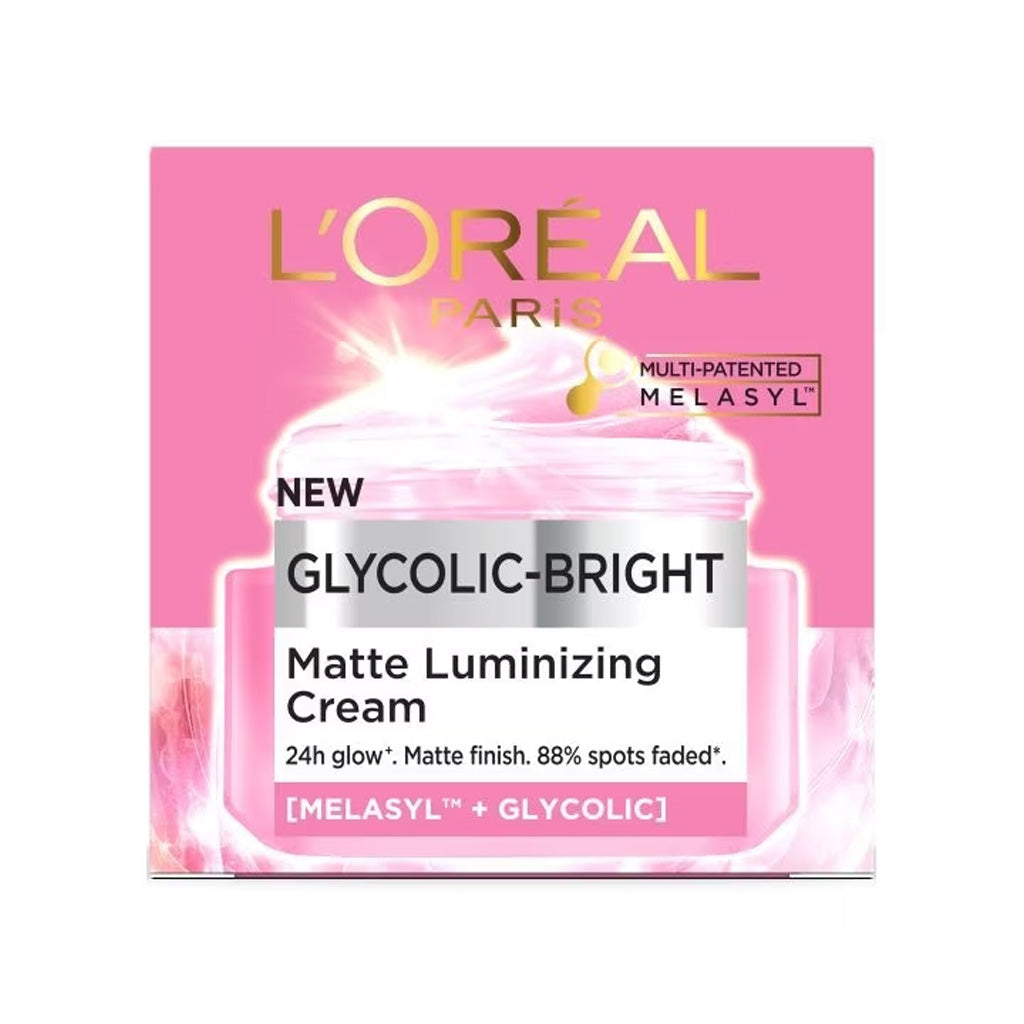 LOreal Paris Glycolic-Bright Matte Luminizing Cream 30ml melasyl+glycolic