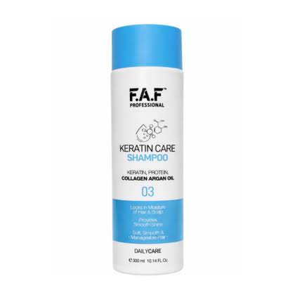 FAF Professional Keratin Care Shampoo 300ml – Keratin, Collagen & Argan Oil for Smooth, Shiny Hair