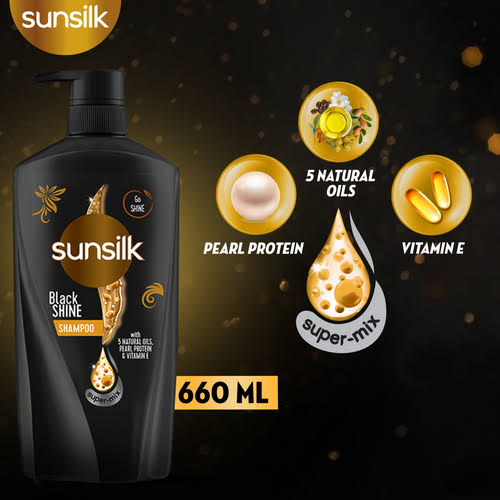 SUNSILK SHAMPOO Black Shine 660 ML