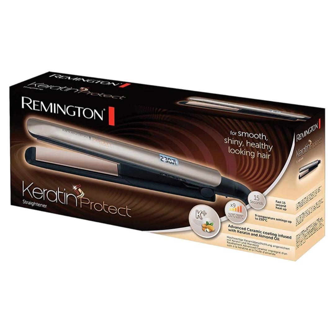 REMINGTON HAIR STRAIGHTENER KERATIN PROTECT S8540 with 1 year warranty