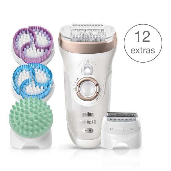 Braun Silk-épil 9 SkinSpa 9-961V Wet & Dry Epilator for Women with 3 exfoliation brushes & 12 extras inclusive with 1 year warranty