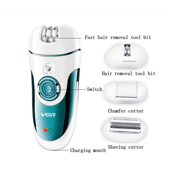VGR V-700 4-In-1 Rechargeable Electric Female Razor Epilator Scraping Female Bikini Body Hair Removal Machine Epilator