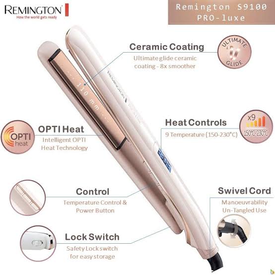 REMINGTON HAIR STRAIGHTENER PROLUXE S9100 with 1 year Warranty