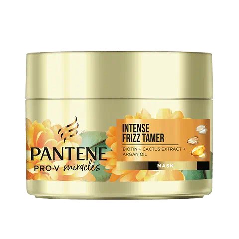 Pantene hair mask intense frizz tamer with biotic cactus extract argan oil 300ml