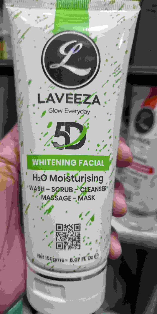 Laveeza 5D 5 in one Facial Tube wash,scrub,mask,cleanser,massage 150gm