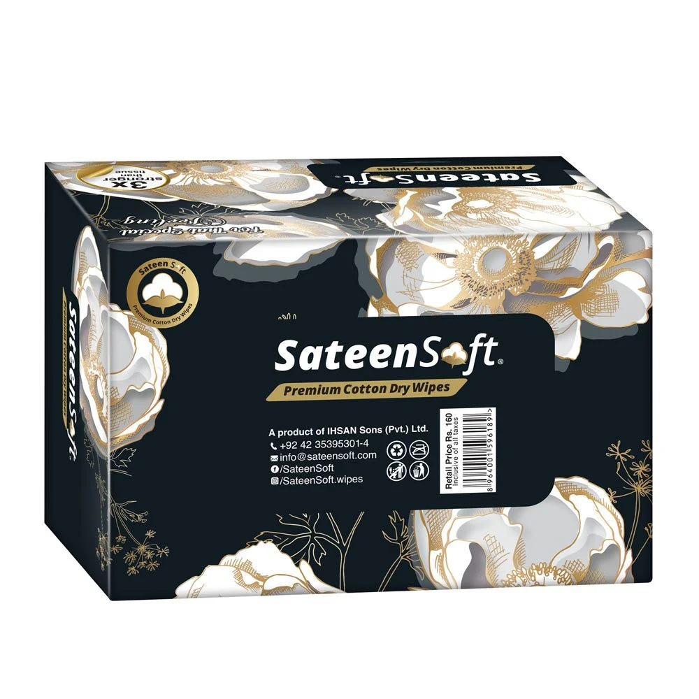 SateenSoft cotton dry wipes medicated