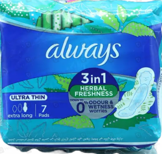 Always 3in1 herbal freshness extra long 7 pads