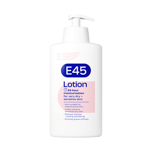 E45 lotion 24hrs moisture for very dry&sensitive skin 500ml clinically proven