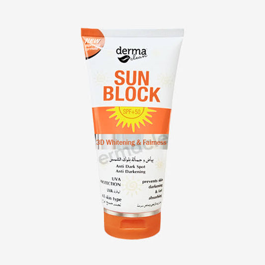 Derma Clean Sun Block SPF 50+ Uva + Uvb protection 150ml