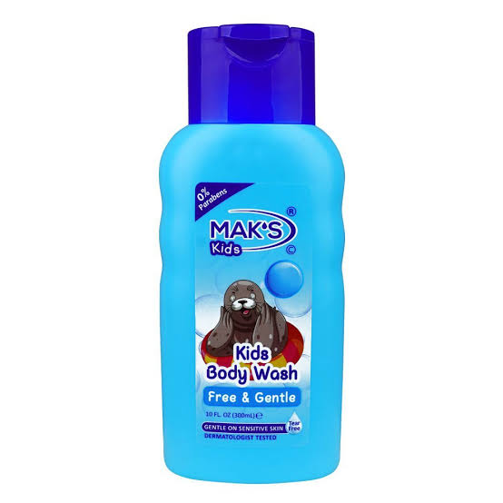 Mak's Kids Free & Gentle Body Wash, 0% Parabens, Dermatologist-Tested, Tear Free, Gentle On Sensitive Skin, 300ml