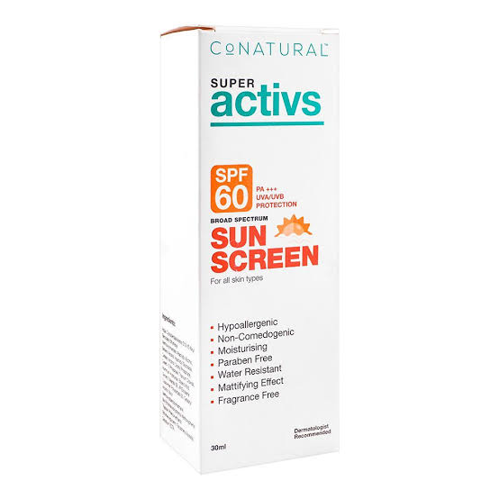 CoNatural Super Active Broad-Spectrum Sun Block Screen, SPF60, 30ml